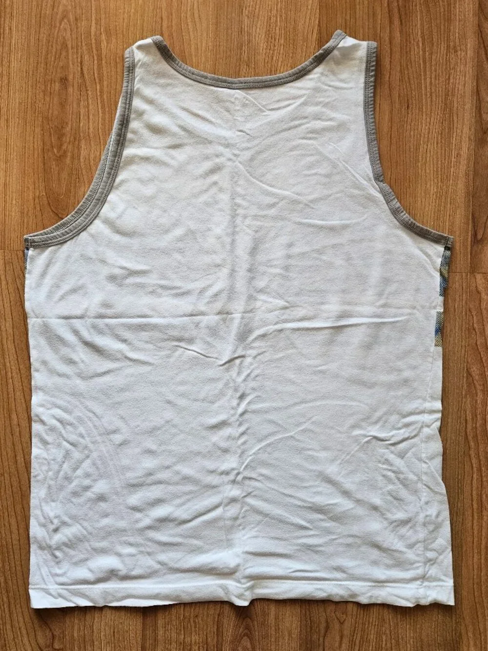 Soft!! Men's Adidas geometric print tank - white, blue, yellow, and gray - Large - Picture 2 of 3